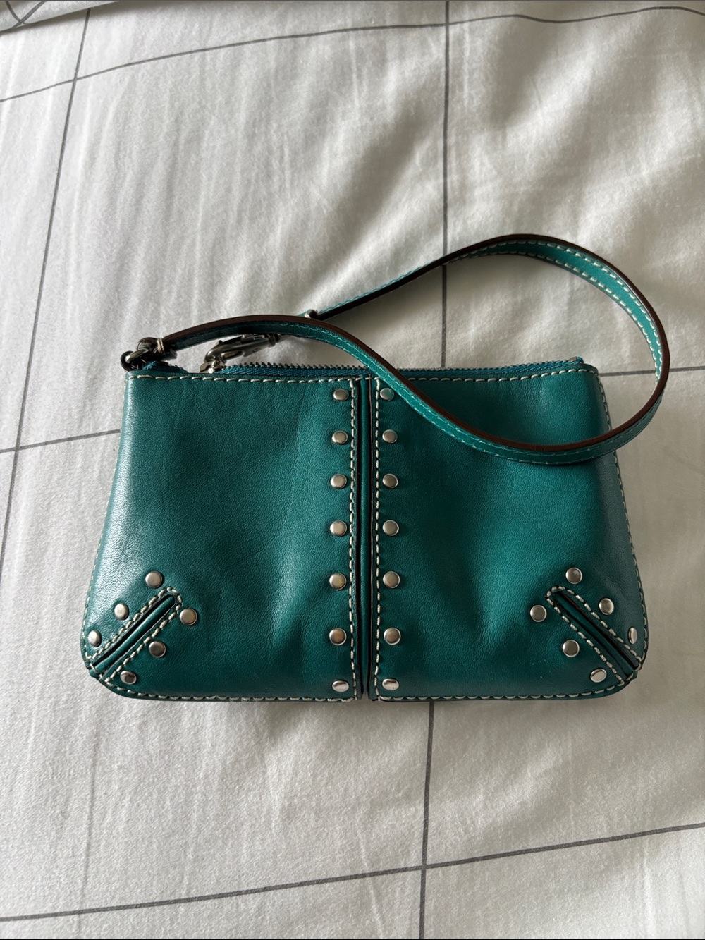 Michael Kors teal Wristlet Bag
